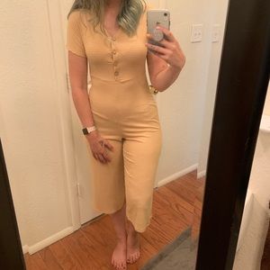 Stretchy mustard striped romper